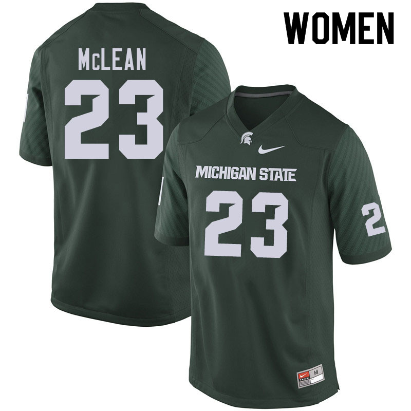 Women #23 Eli McLean Michigan State Spartans College Football Jerseys Sale-Green